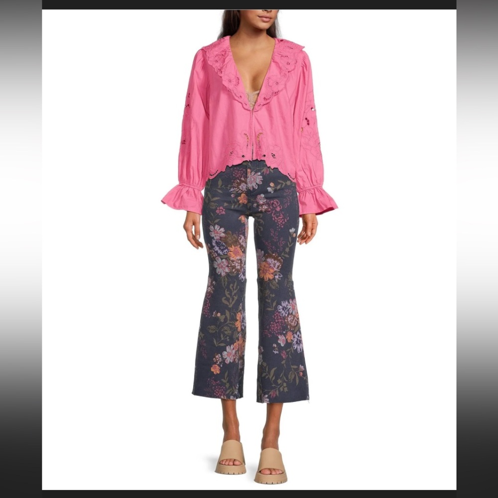 💕 Free People Women's Cotton Maisie Cutwork Top💕